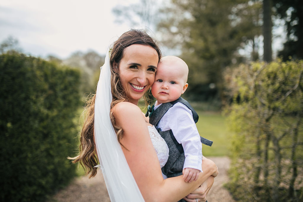 Mother and baby bridal portraits by Brightwing Photography