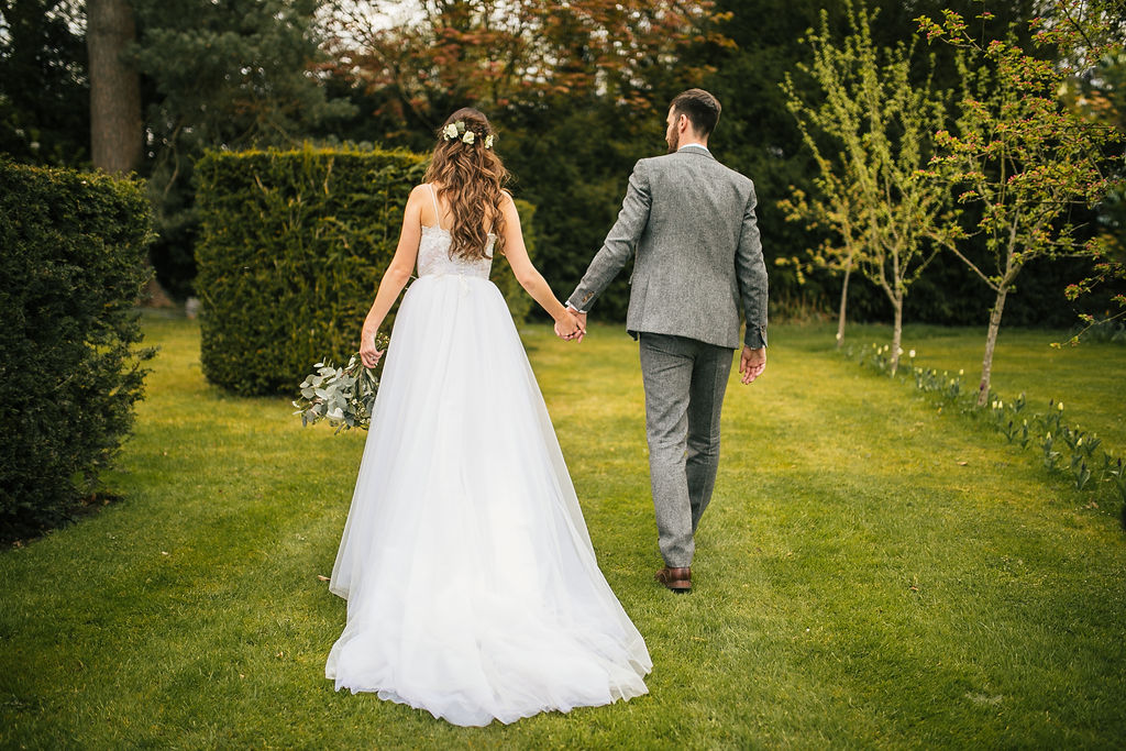 A post wedding walk and dress shot by Brightwing Photography at Iscoyd Park