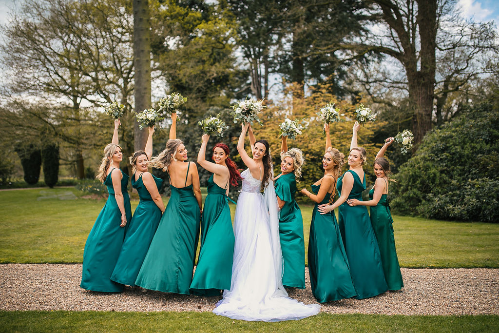 Green Bridesmaid Dresses at Iscoyd Park
