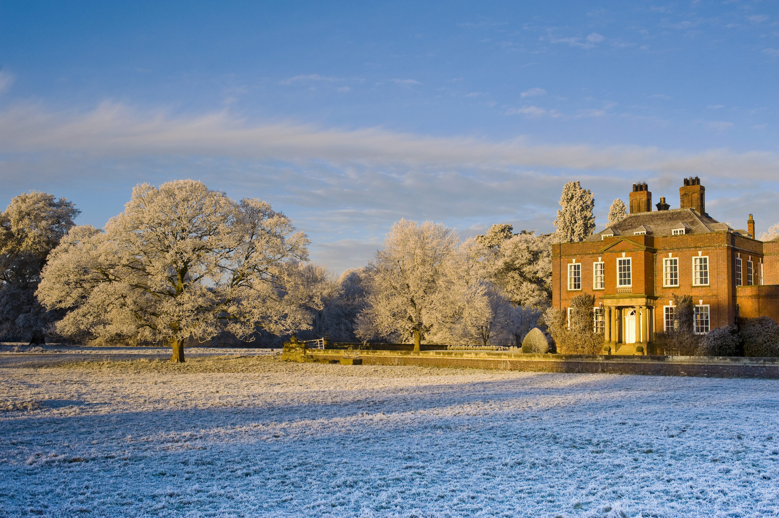 Iscoyd House on a frosty morning