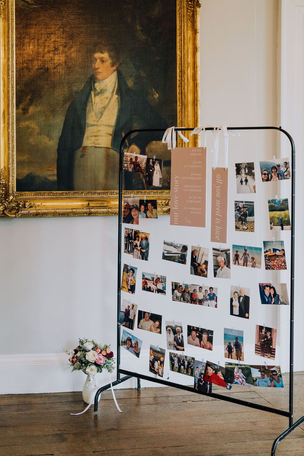 May classic English wedding at luxury venue Iscoyd Park with black tie, blush and champagne bridesmaids dresses by Clara Cooper Photography