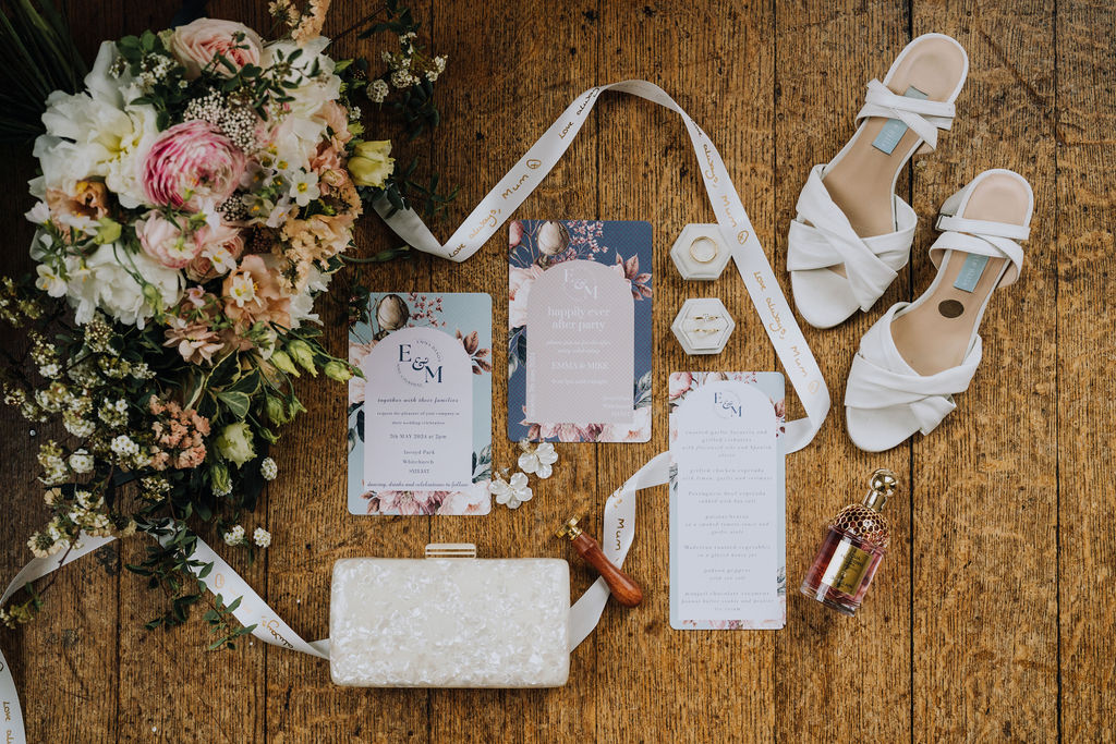 May classic English wedding at luxury venue Iscoyd Park with black tie, blush and champagne bridesmaids dresses by Clara Cooper Photography