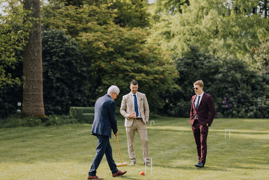 May classic English wedding at luxury venue Iscoyd Park with black tie, blush and champagne bridesmaids dresses by Clara Cooper Photography