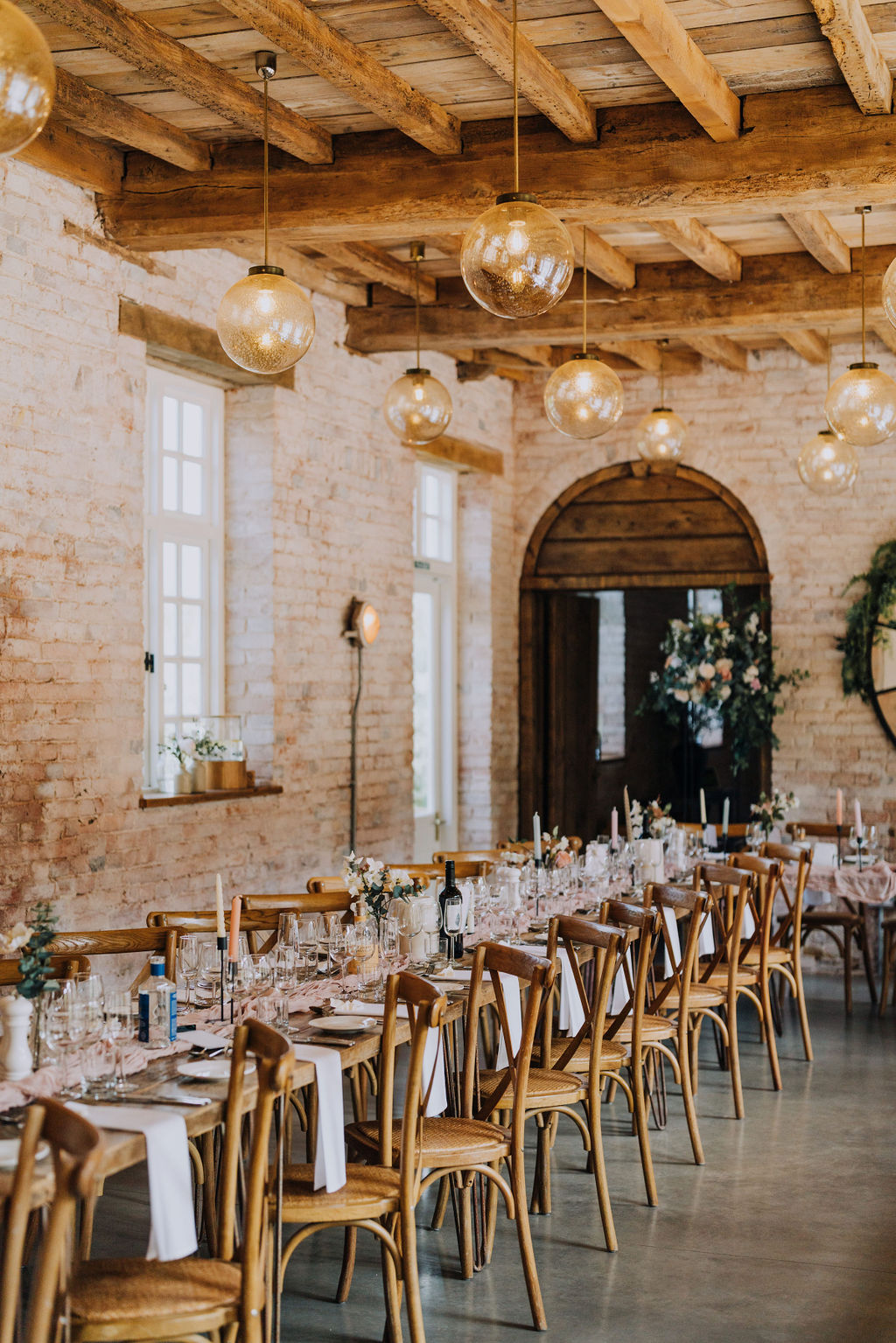 May classic English wedding at luxury venue Iscoyd Park with black tie, blush and champagne bridesmaids dresses by Clara Cooper Photography