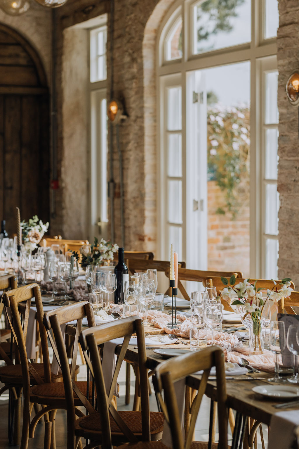 May classic English wedding at luxury venue Iscoyd Park with black tie, blush and champagne bridesmaids dresses by Clara Cooper Photography