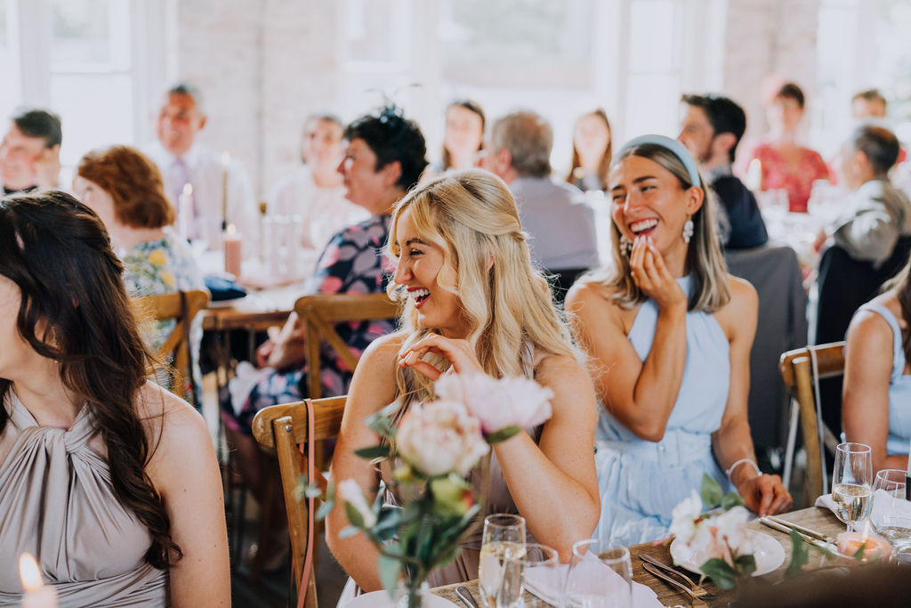 May classic English wedding at luxury venue Iscoyd Park with black tie, blush and champagne bridesmaids dresses by Clara Cooper Photography