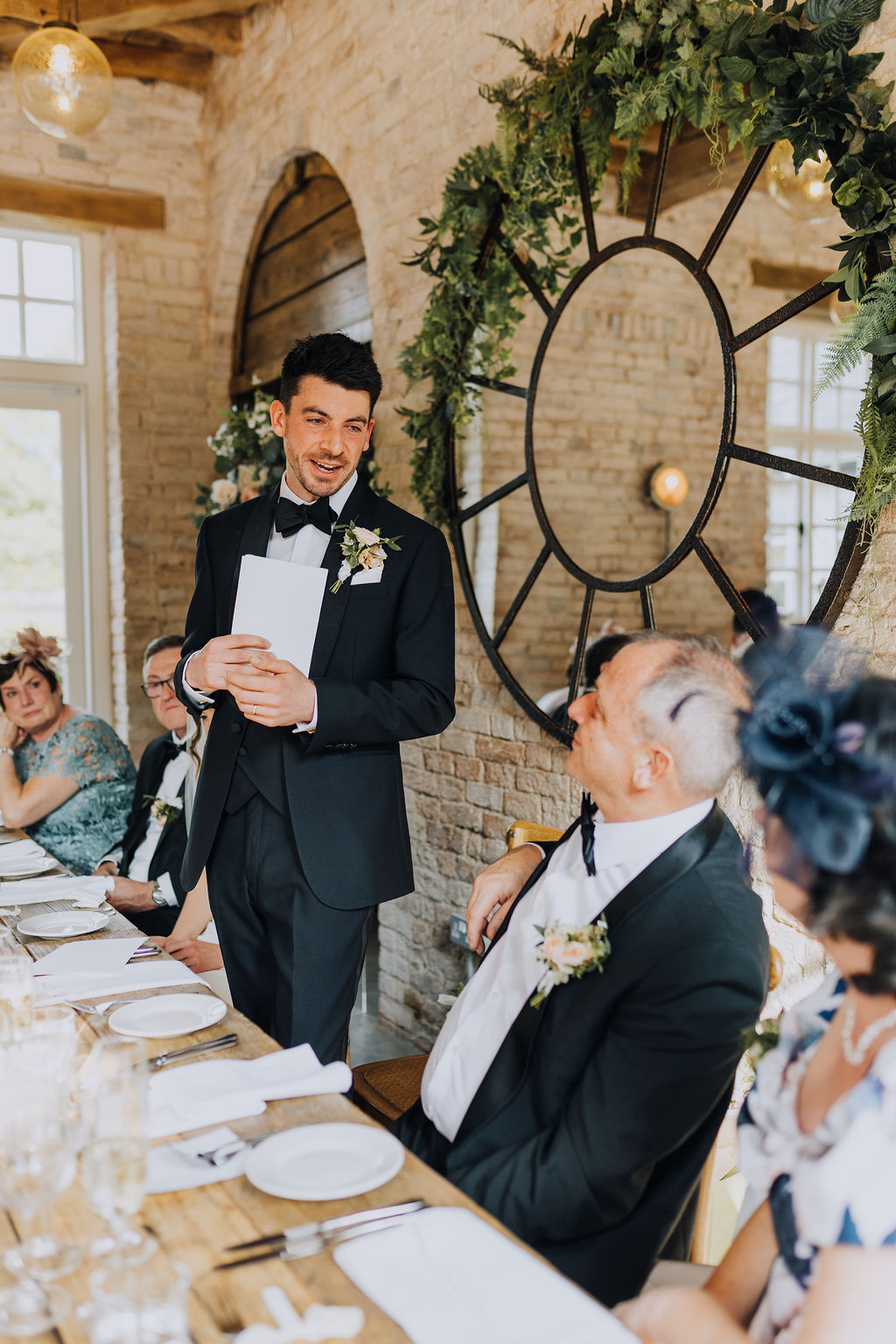 May classic English wedding at luxury venue Iscoyd Park with black tie, blush and champagne bridesmaids dresses by Clara Cooper Photography