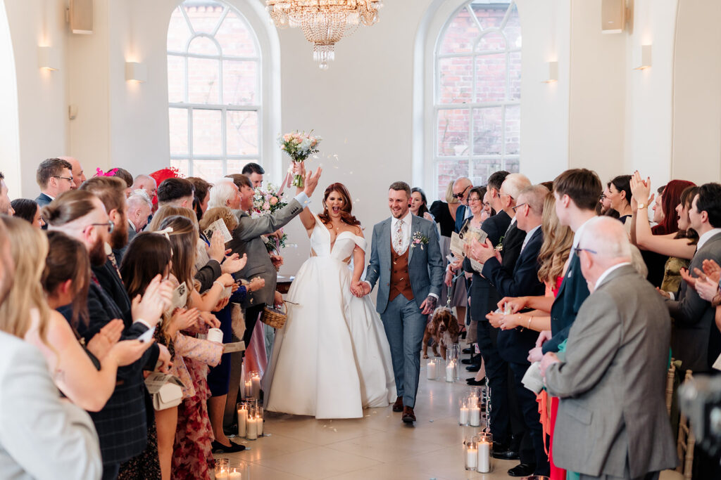 A pastel toned March spring wedding at Iscoyd Park with candy colours and ribbons by Elizabeth Jayne Photography