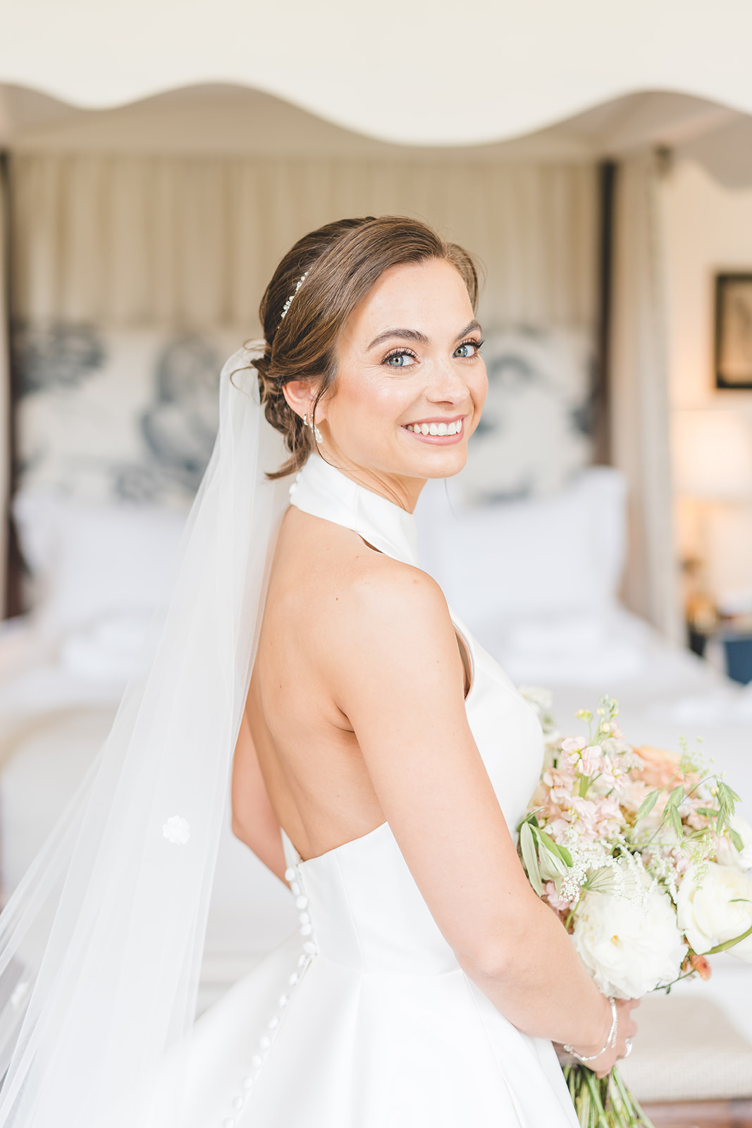 Hot pinks and coral wedding theme for classic English June wedding at Iscoyd Park by Sarah Horton Photography