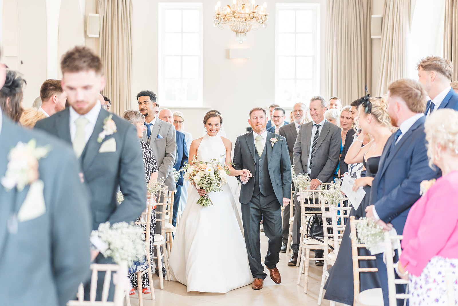 Hot pinks and coral wedding theme for classic English June wedding at Iscoyd Park by Sarah Horton Photography