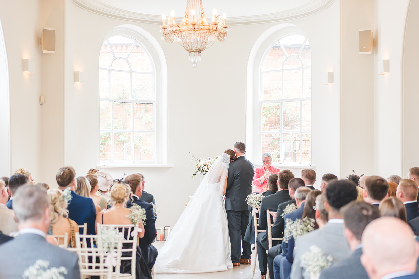 Hot pinks and coral wedding theme for classic English June wedding at Iscoyd Park by Sarah Horton Photography