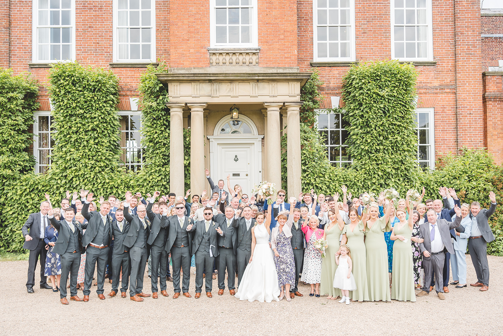 Hot pinks and coral wedding theme for classic English June wedding at Iscoyd Park by Sarah Horton Photography