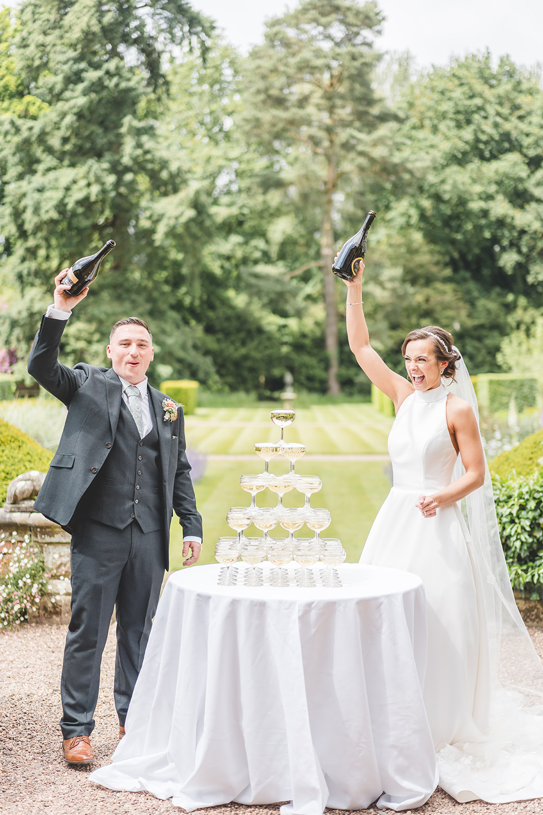 Hot pinks and coral wedding theme for classic English June wedding at Iscoyd Park by Sarah Horton Photography