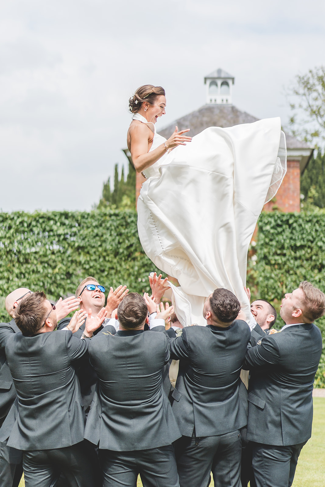 Hot pinks and coral wedding theme for classic English June wedding at Iscoyd Park by Sarah Horton Photography