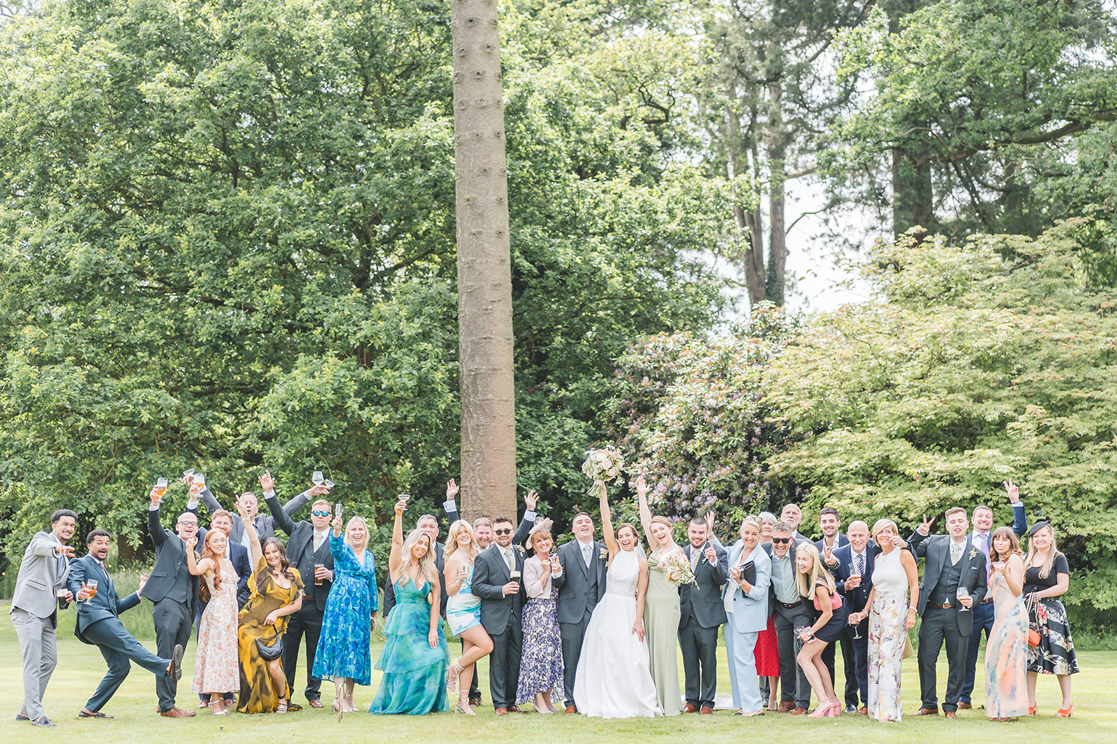 Hot pinks and coral wedding theme for classic English June wedding at Iscoyd Park by Sarah Horton Photography