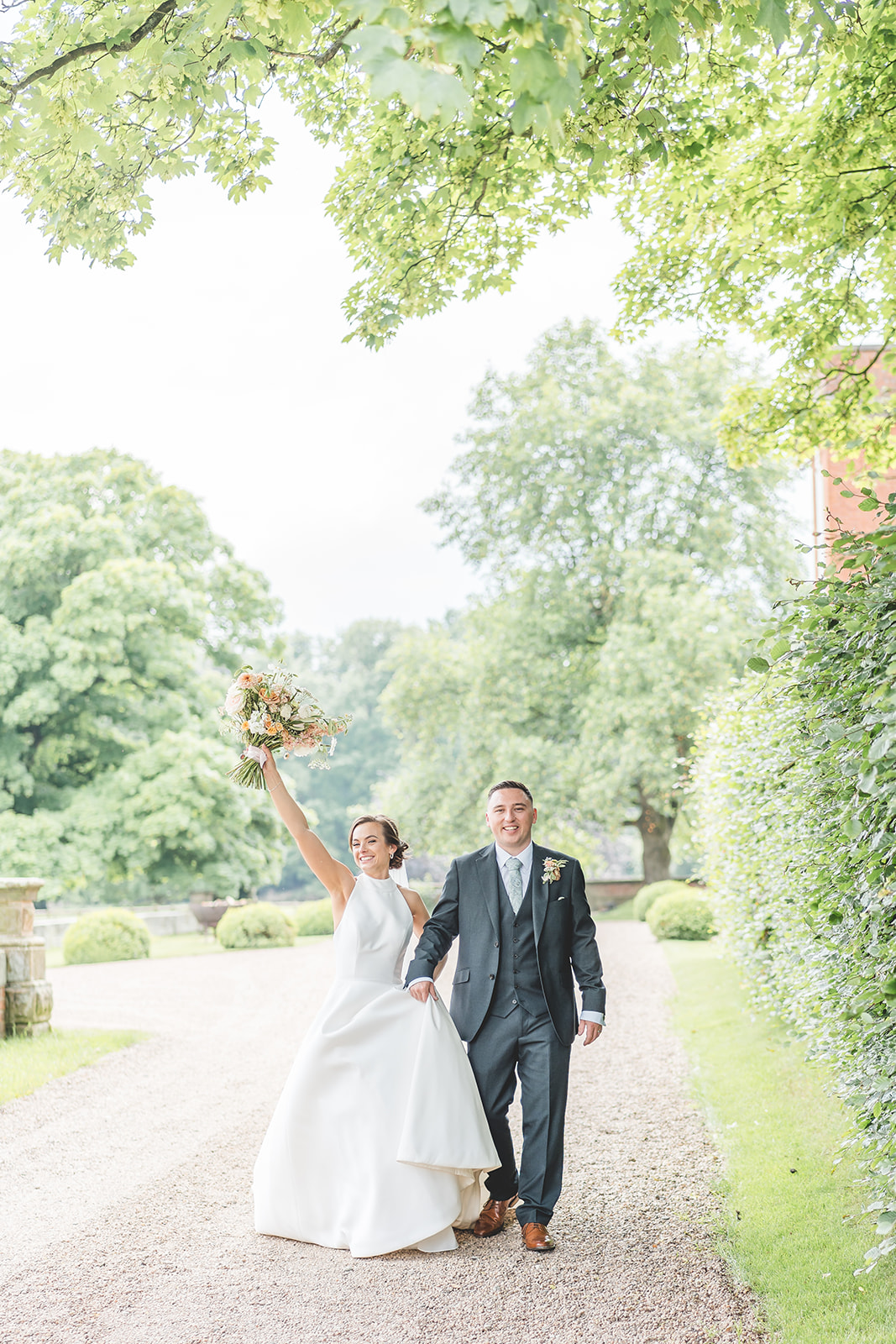 Hot pinks and coral wedding theme for classic English June wedding at Iscoyd Park by Sarah Horton Photography