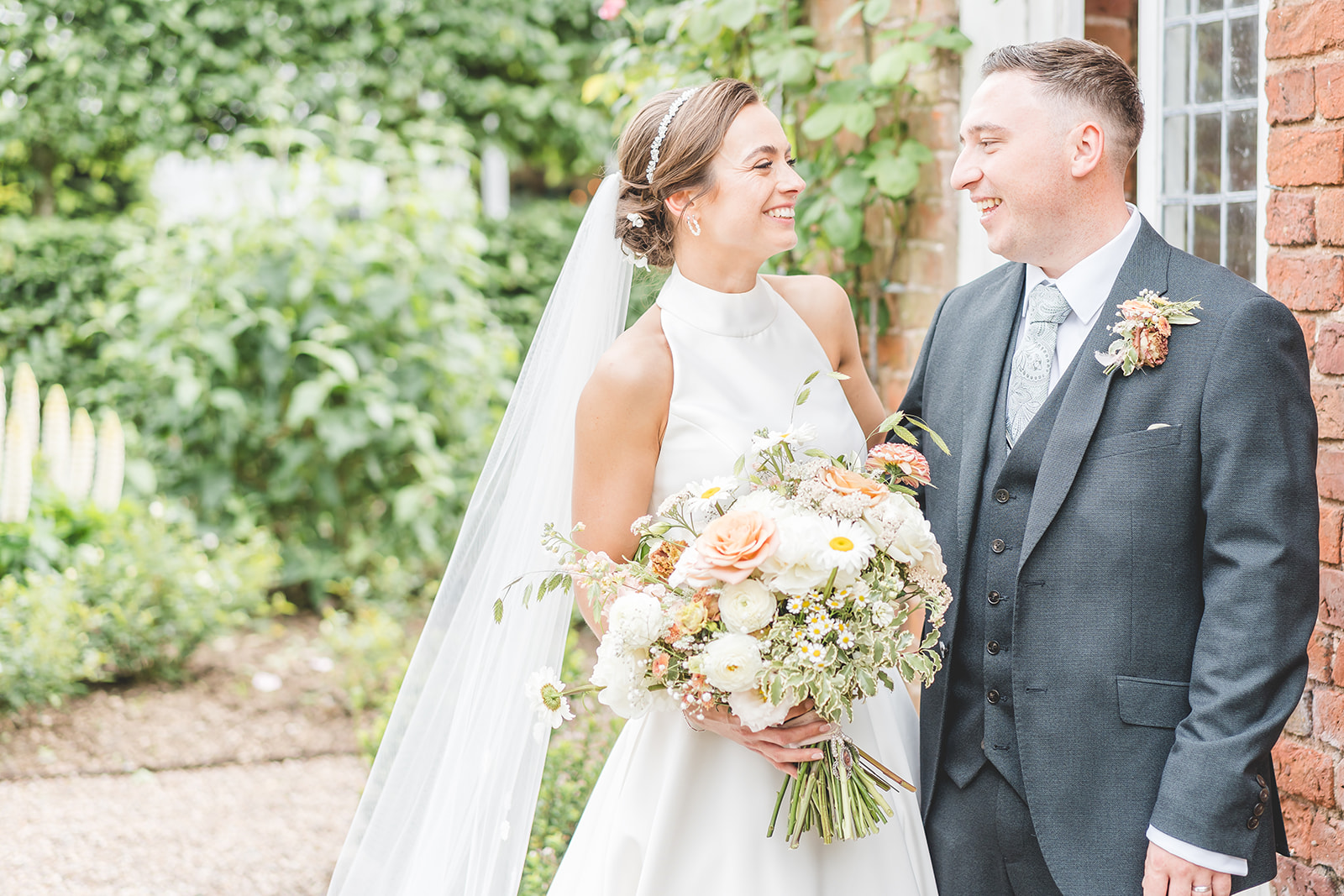 Hot pinks and coral wedding theme for classic English June wedding at Iscoyd Park by Sarah Horton Photography