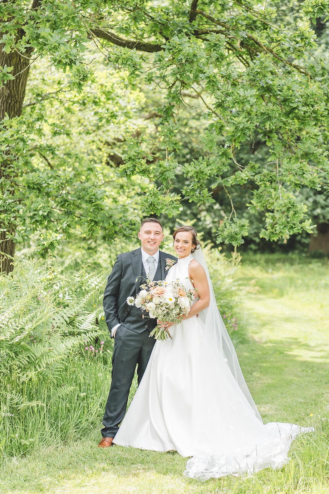 Hot pinks and coral wedding theme for classic English June wedding at Iscoyd Park by Sarah Horton Photography