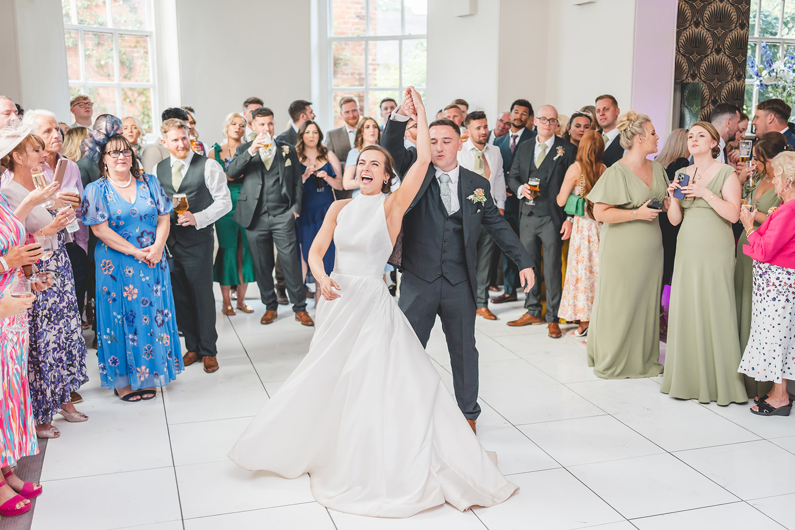 Hot pinks and coral wedding theme for classic English June wedding at Iscoyd Park by Sarah Horton Photography