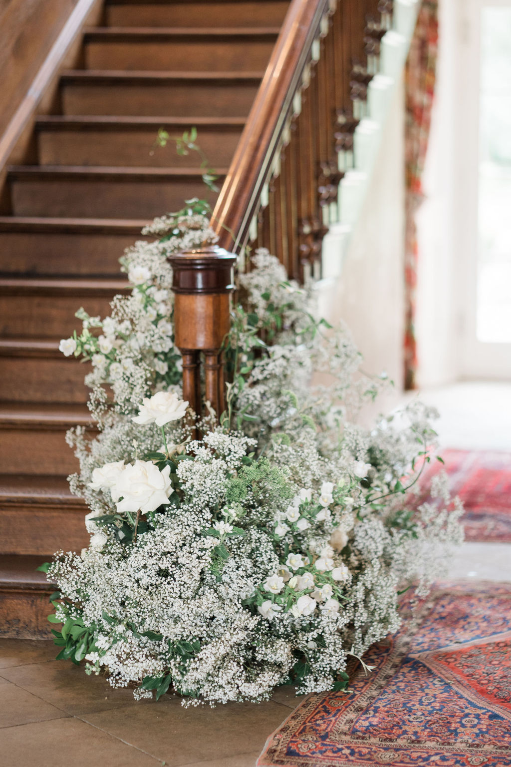 Voluptuous White Wedding Florals at a June Iscoyd Park wedding by Jessica Raphael Photography