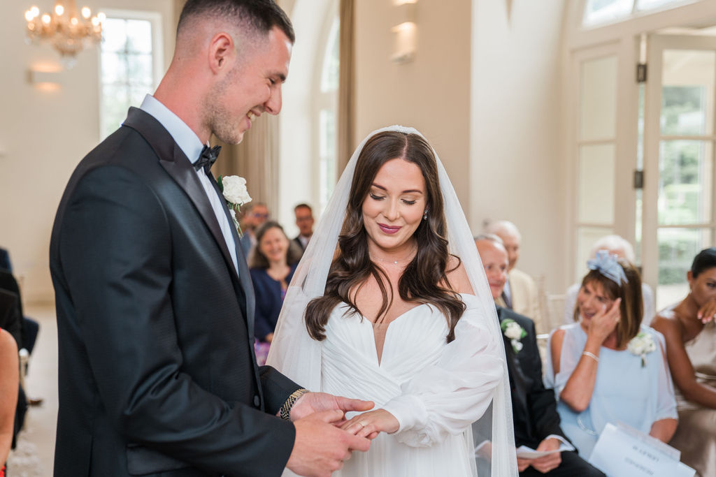 Voluptuous White Wedding Florals at a June Iscoyd Park wedding by Jessica Raphael Photography