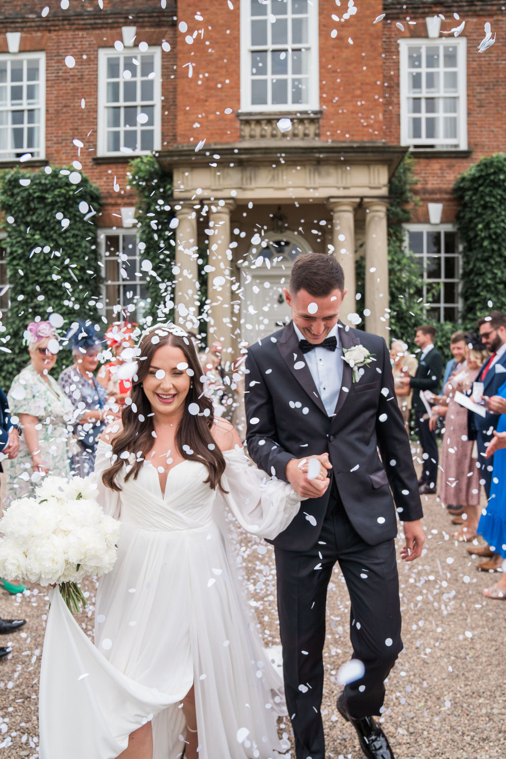 Voluptuous White Wedding Florals at a June Iscoyd Park wedding by Jessica Raphael Photography