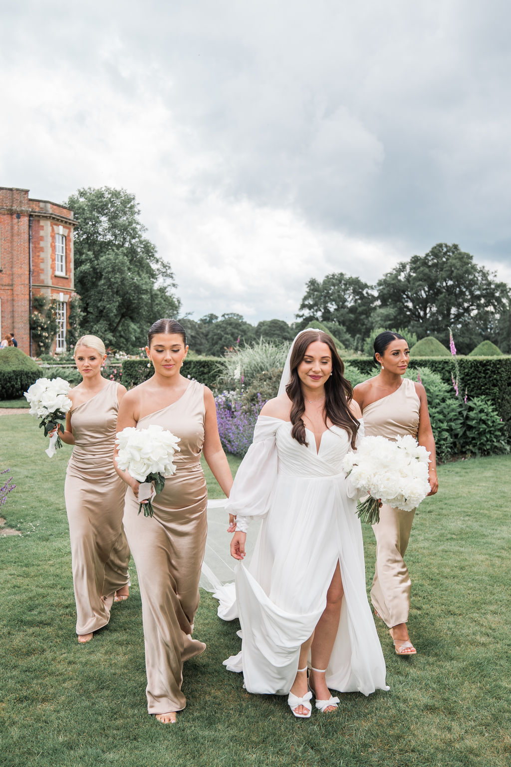 Voluptuous White Wedding Florals at a June Iscoyd Park wedding by Jessica Raphael Photography