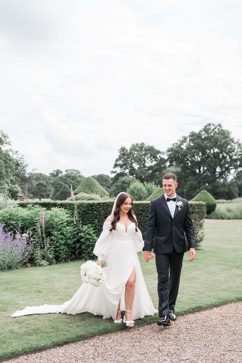 Voluptuous White Wedding Florals at a June Iscoyd Park wedding by Jessica Raphael Photography