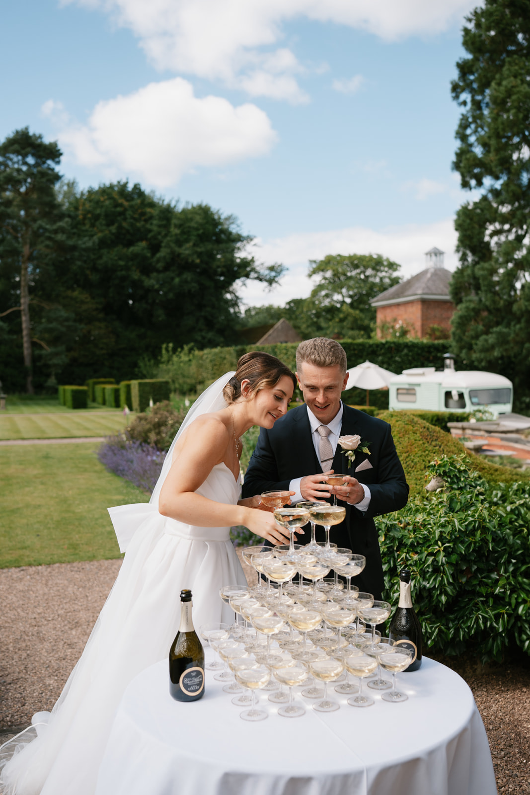 Oversized bows and mocha wedding scheme at this classic English country wedding by Toria Frances Photography