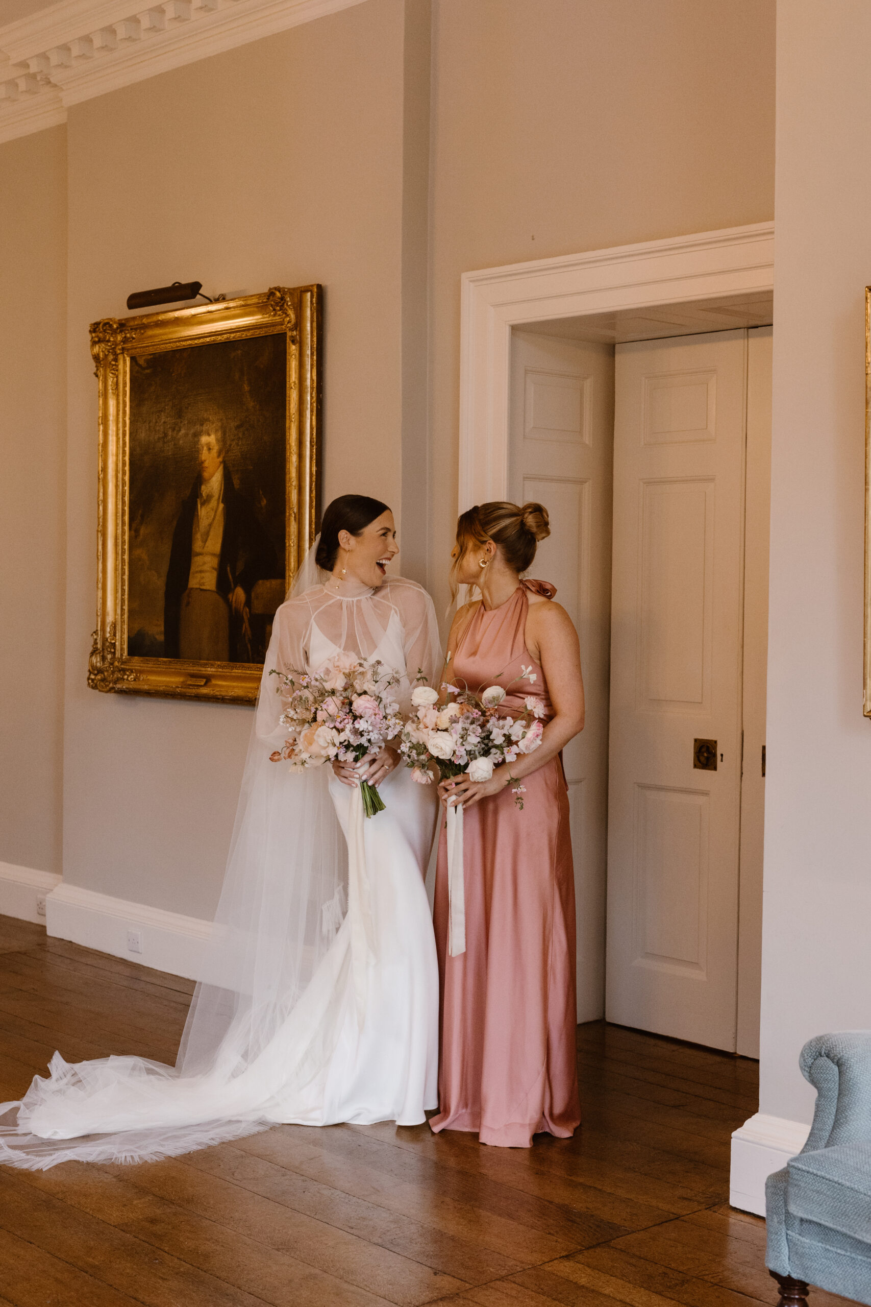 Soft peach meadow inspired Summer wedding at Iscoyd Park by Agnes Black Photography.