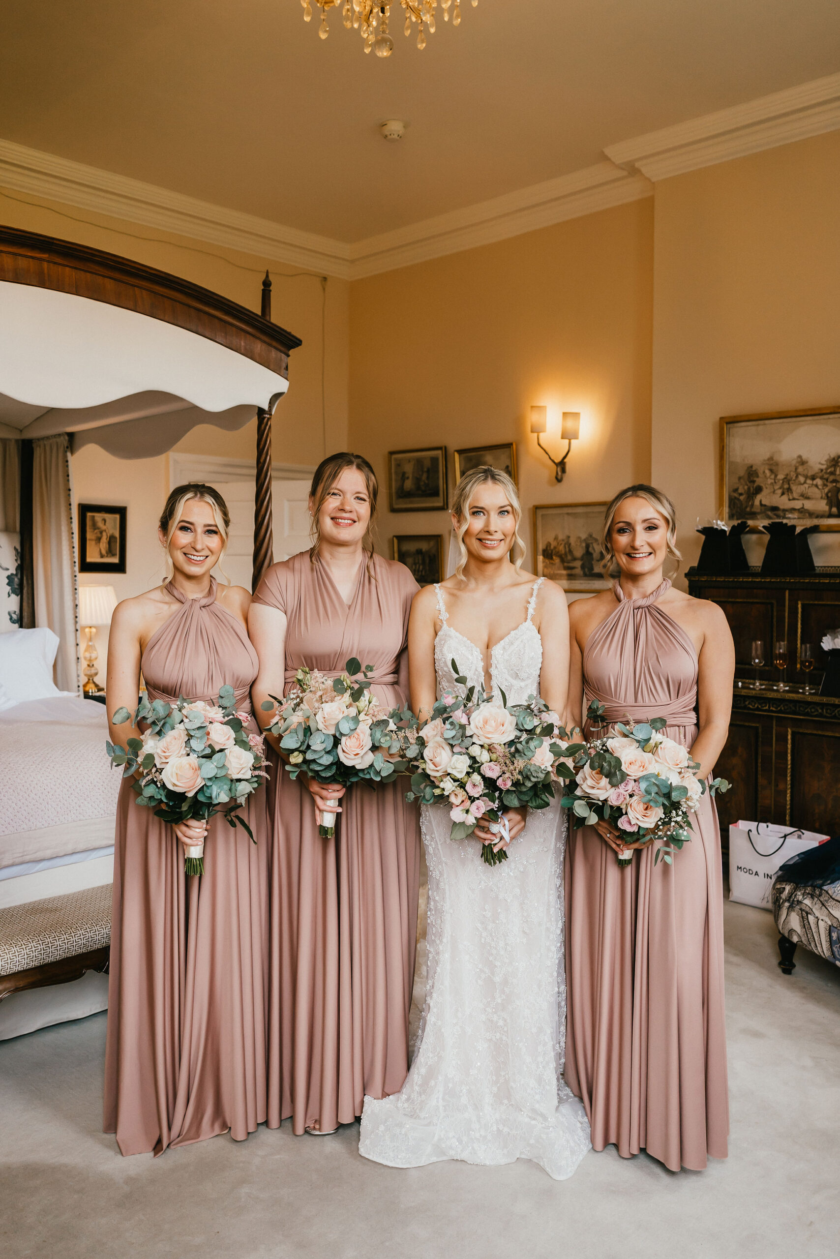 Pink July Roses for a Summer Wedding at Exclusive Use Country House Venue by Jessica Hopwood Photography