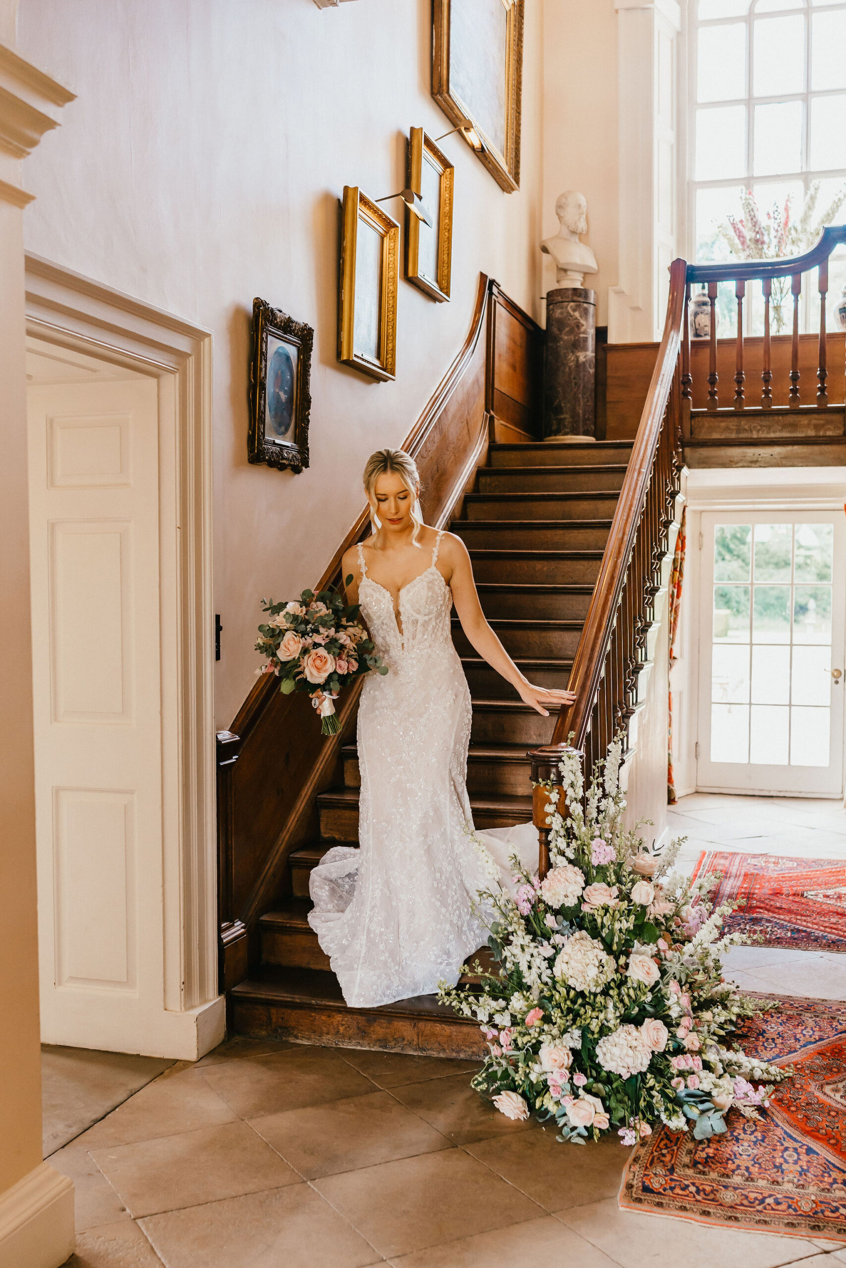 Pink July Roses for a Summer Wedding at Exclusive Use Country House Venue by Jessica Hopwood Photography