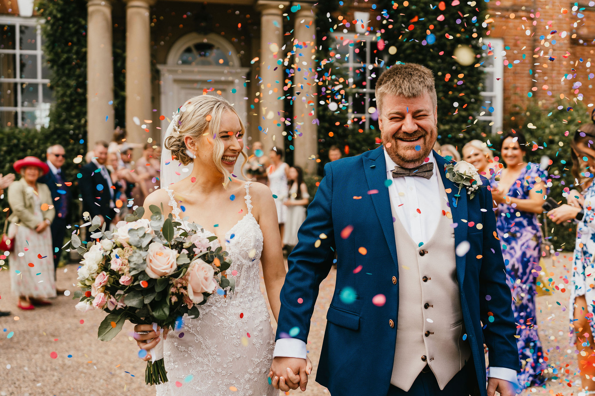 Pink July Roses for a Summer Wedding at Exclusive Use Country House Venue by Jessica Hopwood Photography