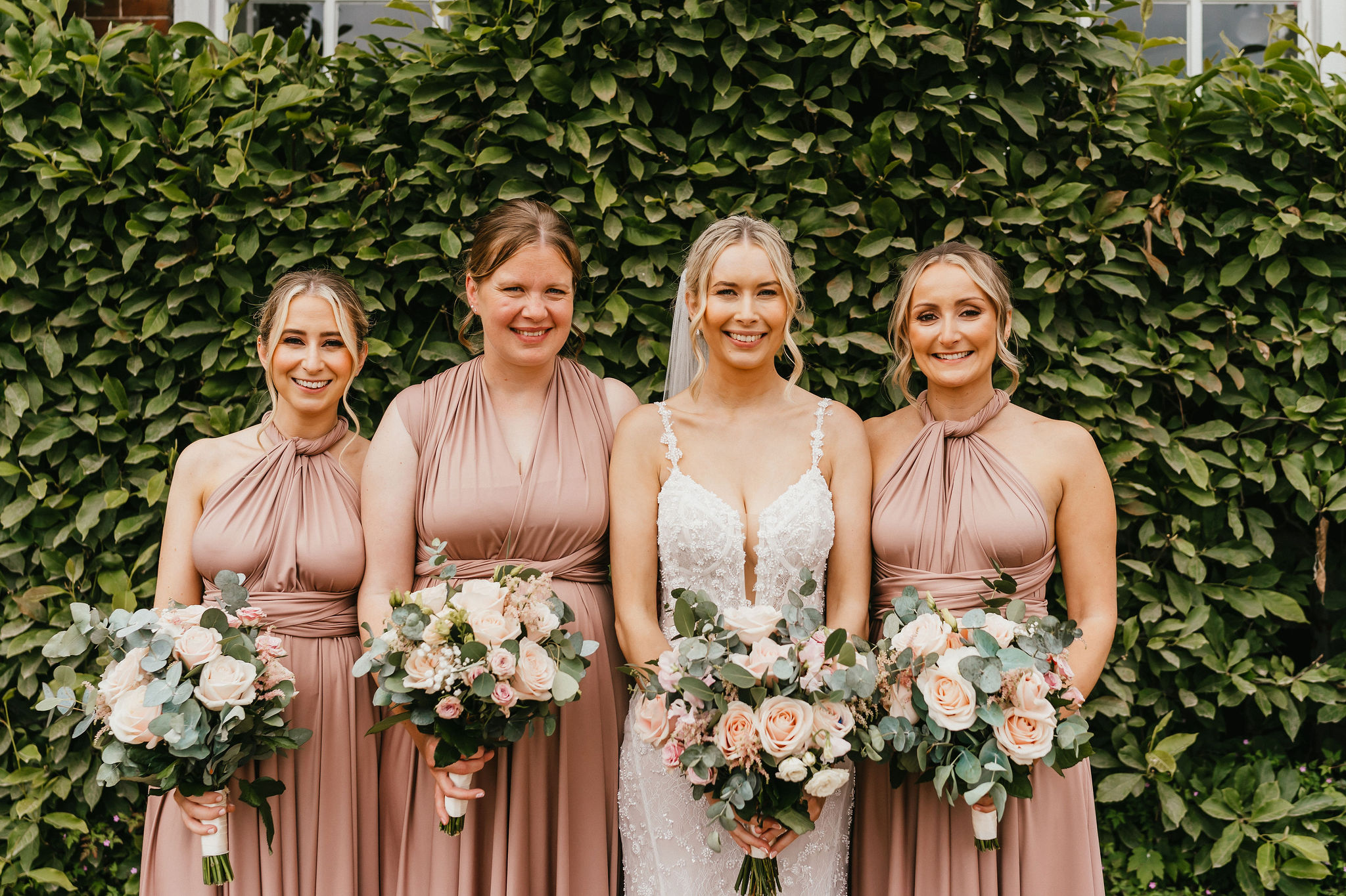 Pink July Roses for a Summer Wedding at Exclusive Use Country House Venue by Jessica Hopwood Photography