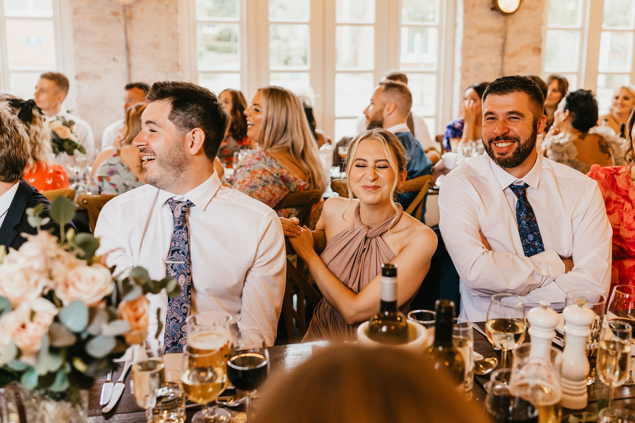 Pink July Roses for a Summer Wedding at Exclusive Use Country House Venue by Jessica Hopwood Photography