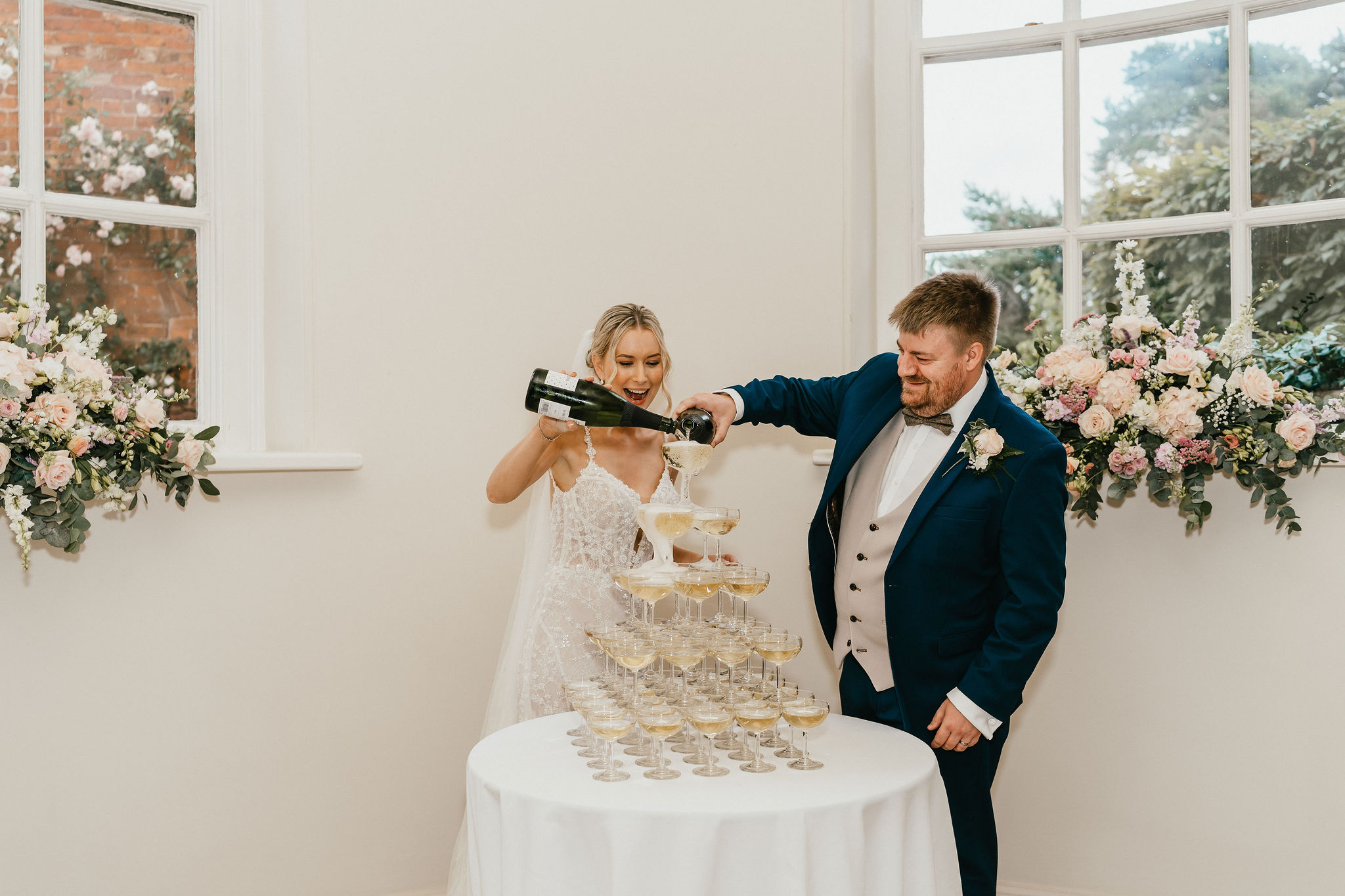 Pink July Roses for a Summer Wedding at Exclusive Use Country House Venue by Jessica Hopwood Photography