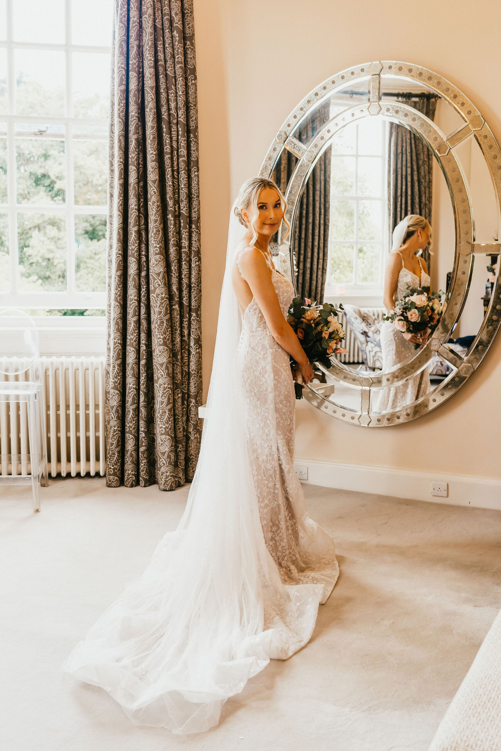 Pink July Roses for a Summer Wedding at Exclusive Use Country House Venue by Jessica Hopwood Photography