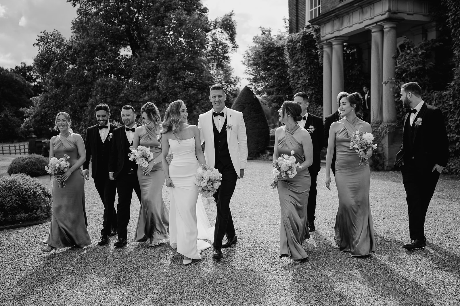 Check out this colour pop modern luxe wedding with coral florals at Iscoyd Park by Lucy Henzell Photography