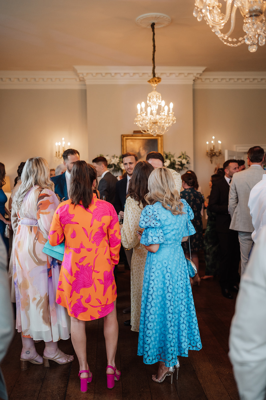 Check out this colour pop modern luxe wedding with coral florals at Iscoyd Park by Lucy Henzell Photography