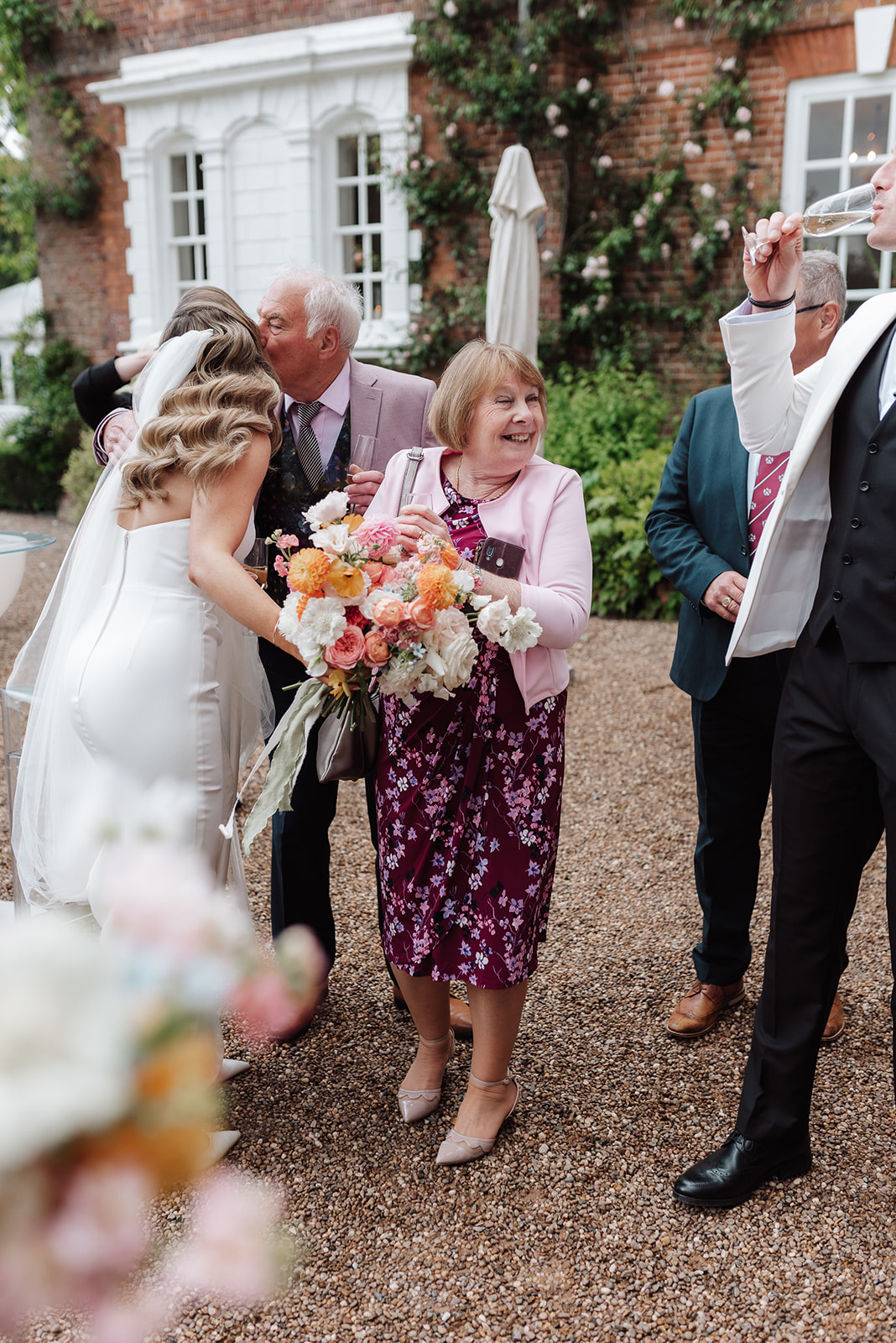 Check out this colour pop modern luxe wedding with coral florals at Iscoyd Park by Lucy Henzell Photography