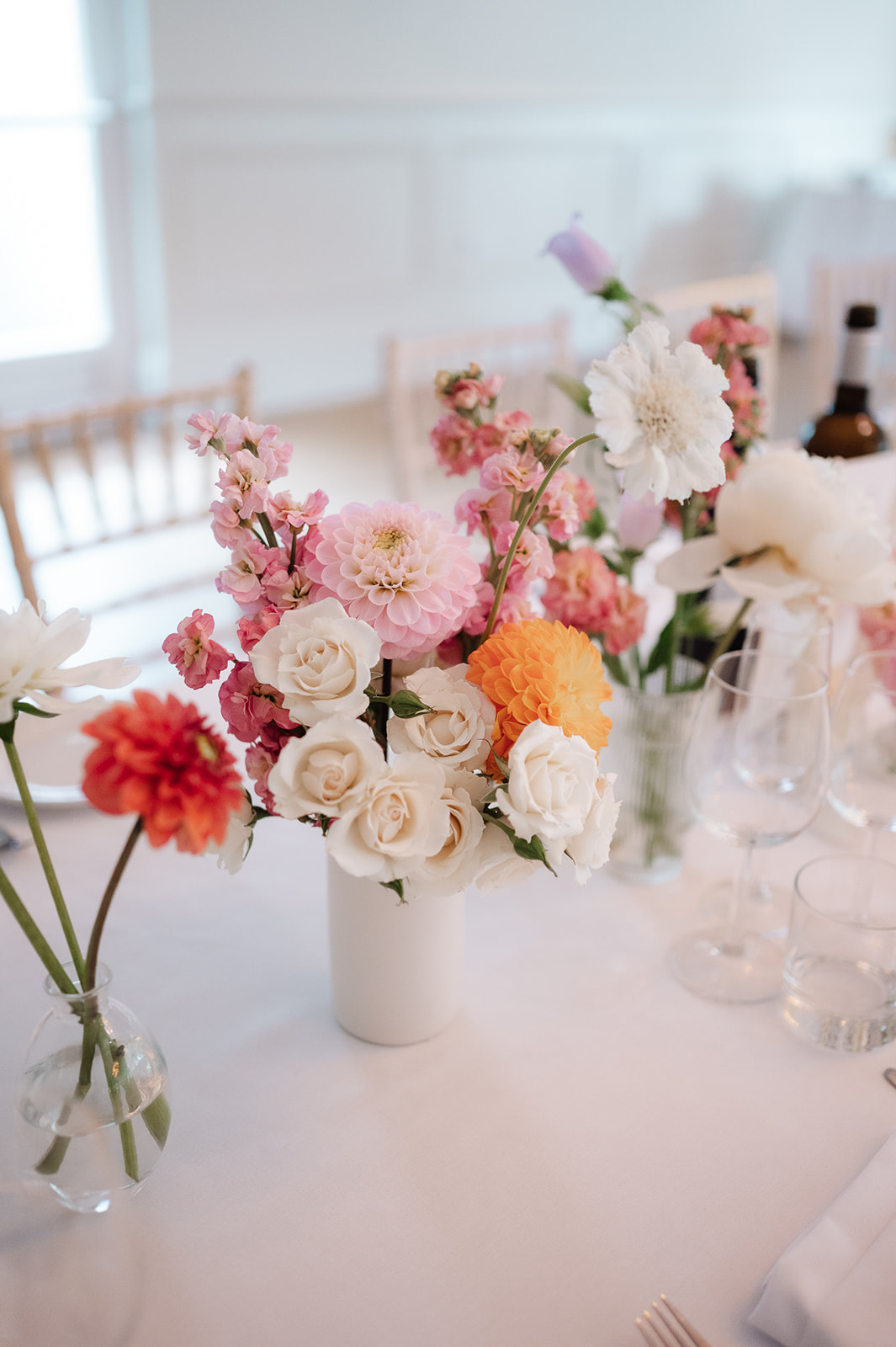 Check out this colour pop modern luxe wedding with coral florals at Iscoyd Park by Lucy Henzell Photography