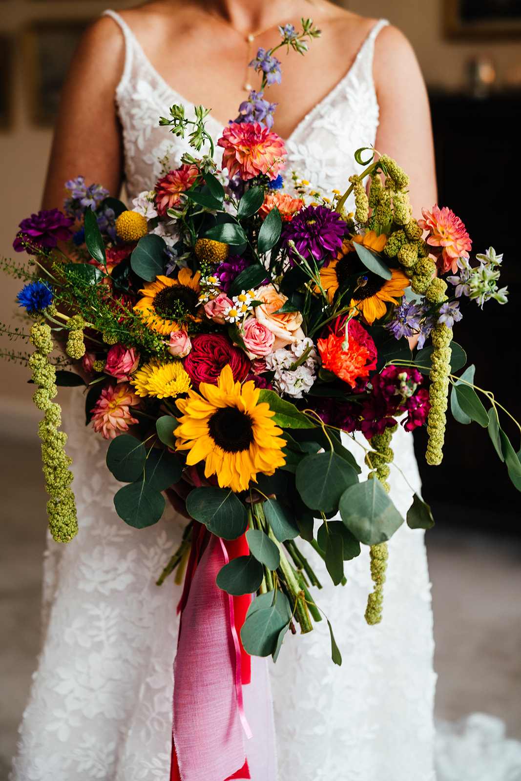 Colour pop juicy fruit wedding at luxury UK venue Iscoyd Park by Hannah Hall Photography.