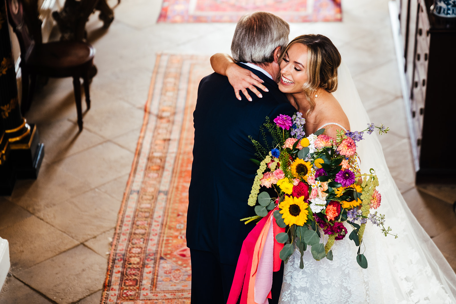 Colour pop juicy fruit wedding at luxury UK venue Iscoyd Park by Hannah Hall Photography.