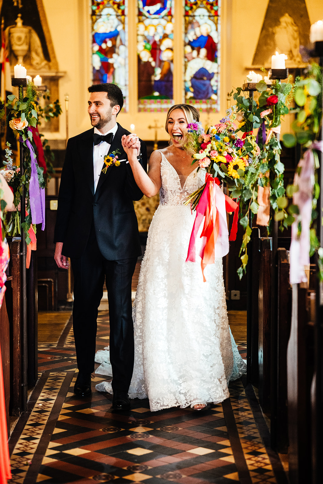 Colour pop juicy fruit wedding at luxury UK venue Iscoyd Park by Hannah Hall Photography.