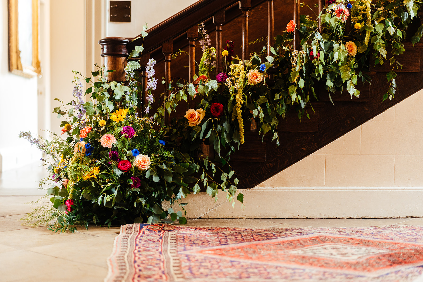 Colour pop juicy fruit wedding at luxury UK venue Iscoyd Park by Hannah Hall Photography.