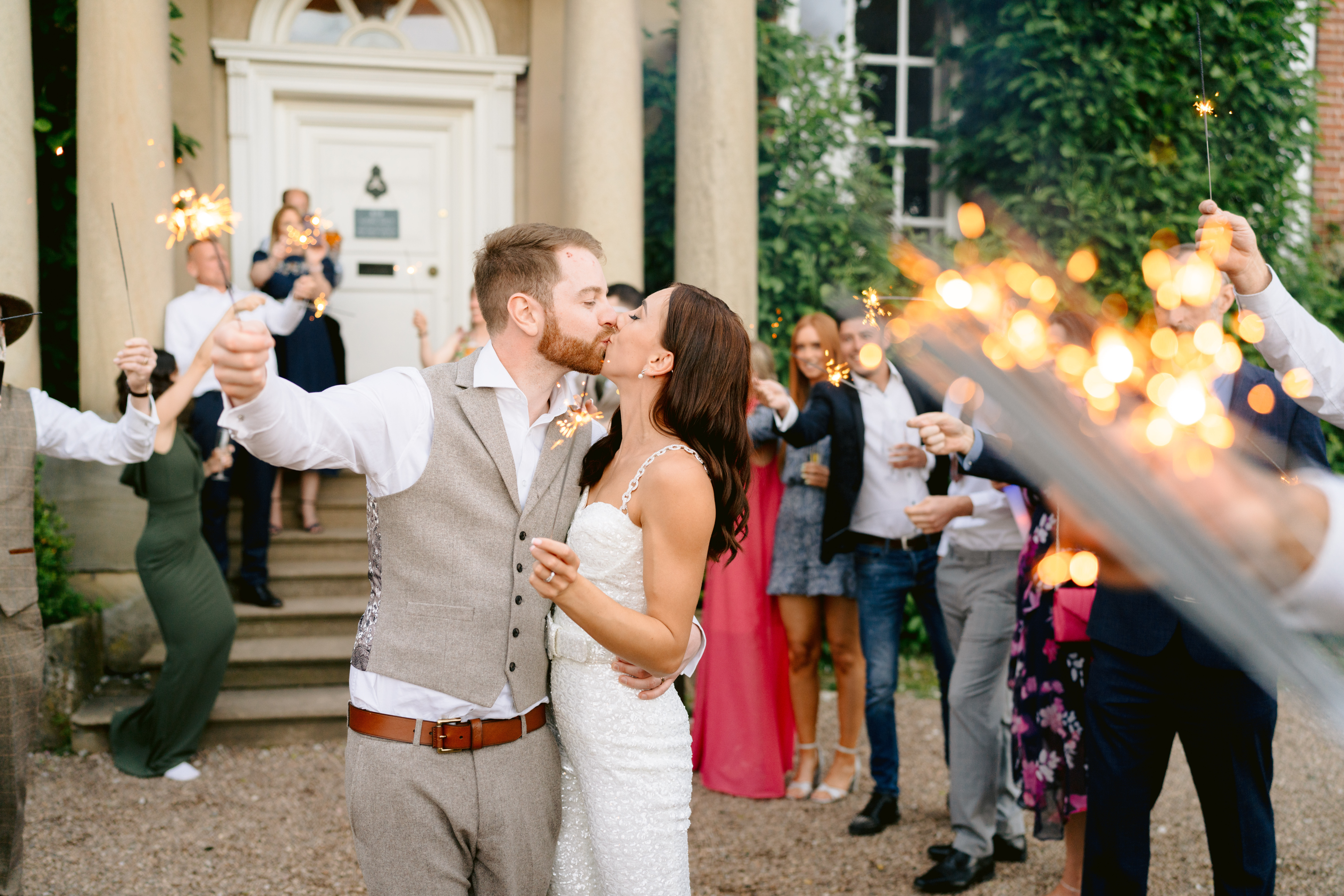 Don't miss this sequinned jumpsuit, sparkler exit, sexy wedding at Iscoyd Park by Tobiah Tayo Photography