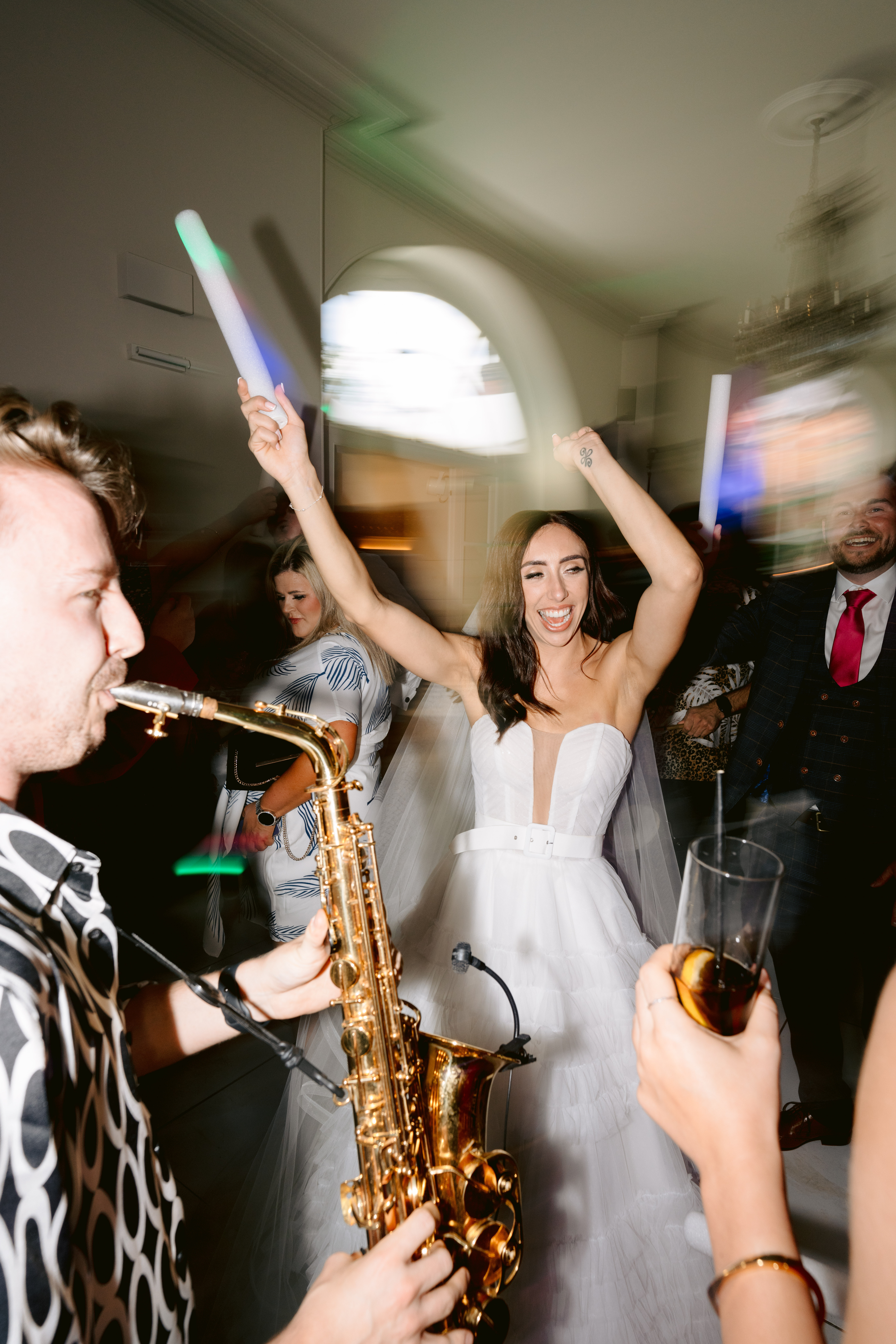Don't miss this sequinned jumpsuit, sparkler exit, sexy wedding at Iscoyd Park by Tobiah Tayo Photography