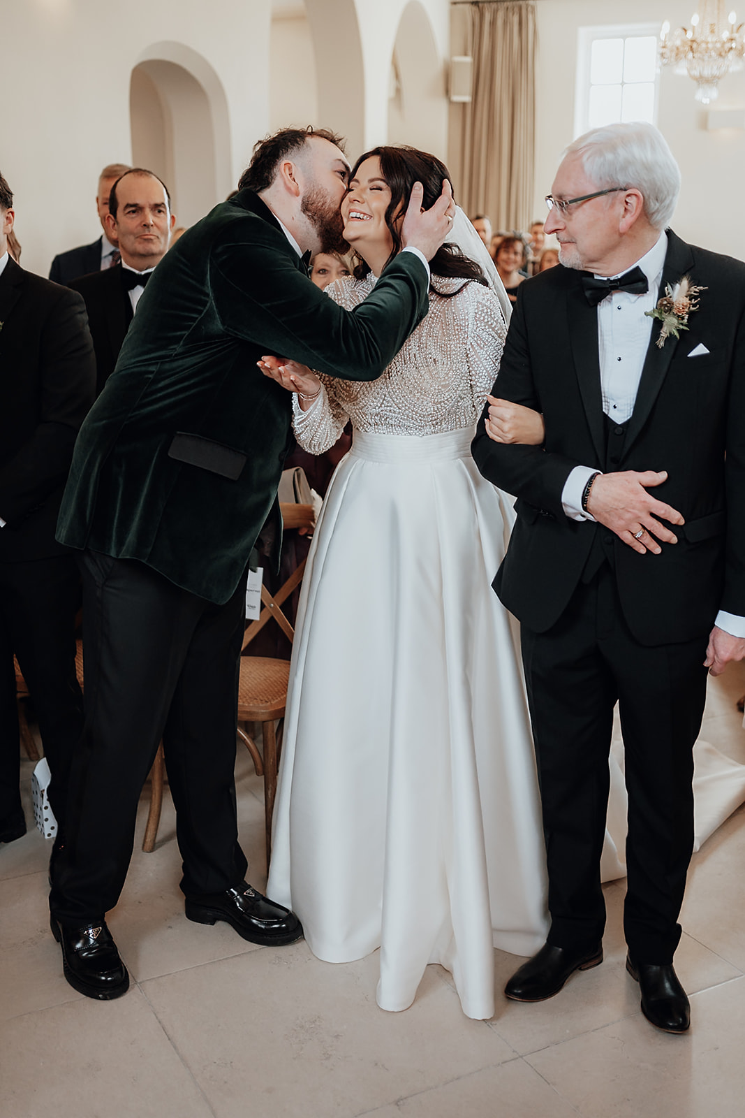Ice luges, customised cocktails and flower clouds reign supreme at this New Year's Eve wedding at Iscoyd Park by Patrick Partridge Photography