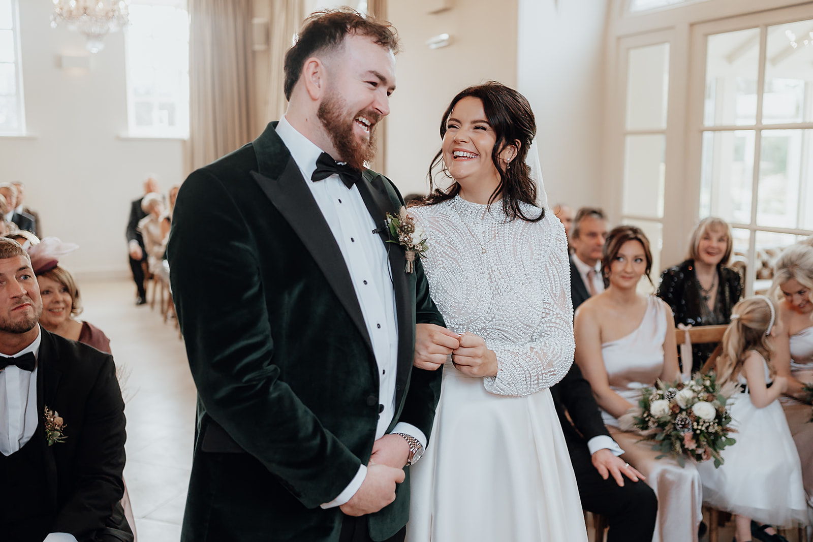 Ice luges, customised cocktails and flower clouds reign supreme at this New Year's Eve wedding at Iscoyd Park by Patrick Partridge Photography