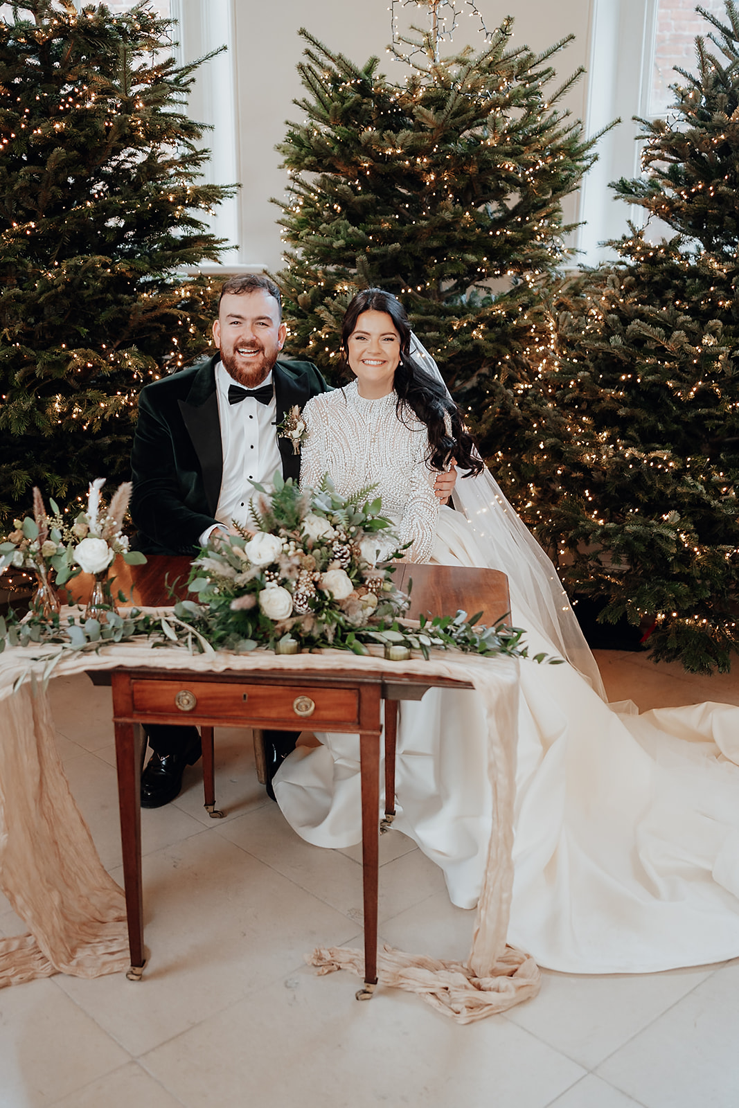 Ice luges, customised cocktails and flower clouds reign supreme at this New Year's Eve wedding at Iscoyd Park by Patrick Partridge Photography